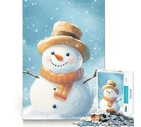 Rompecabezas de 1000 Piezas para Adultos con diseño de muñeco de Nieve en Acuarela Gorro y Bufanda Juego de lógica con Cortes de precisión y Bordes Lisos reuniones Familiares