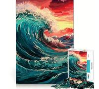 Rompecabezas de 1000 Piezas para Adultos con diseño de Olas oceánicas,Bordes, Ideal para desarrollar la Agilidad Mental,como Regalo o Simplemente para Disfrutar de un rato de Ocio Ideal