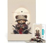 Rompecabezas de 1000 Piezas para Adultos con diseño de Oso samurái,Arte de Bordes precisos,Juego de ingenio,Regalo Ideal para Pasar un rato Agradable y Disfrutar de la Navidad (38x52cm)