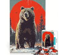 Rompecabezas de 1000 Piezas para Adultos con diseño de Oso Vintage, Ideal para Toda la Familia, decoración Perfecta cumpleaños y Navidad 38x26cm