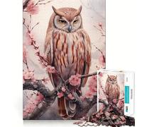 Rompecabezas de 1000 Piezas para Adultos con diseño de pájaro,búho y Acuarela,Bordes Juego cognitivo Regalo Ideal para Jugar sin Hacer Nada Juego de cumpleaños (38x52cm)