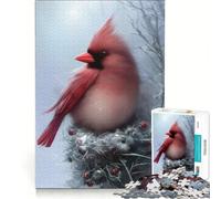 Rompecabezas de 1000 Piezas para Adultos con diseño de pájaros cardenales pequeños y esponjosos, Ideal para armar en Familia y Fortalecer el Amor en Pareja 38x26cm