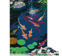 Rompecabezas de 1000 Piezas para Adultos con diseño de Peces koi. Rompecabezas creativos Cuadrados y de Papel. Juego Educativo para Adultos (75 x 50 cm).