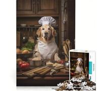 Rompecabezas de 1000 Piezas para Adultos con diseño de Perro cocinando en la Cocina Juego Familiar para decoración del hogar Ideal para Decorar el Escritorio 50x75cm