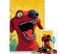 Rompecabezas de 1000 Piezas para Adultos con diseño de Perro de Dibujos Animados con la Boca Abierta de Corte preciso Juego Creativo para ejercitar la Mente Juego de Ocio Divertido Regalo