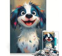 Rompecabezas de 1000 Piezas para Adultos con diseño de Perro Feliz, Ideal para Manualidades, para Pasar el Tiempo en casa, cumpleaños y como Regalo 50x75cm