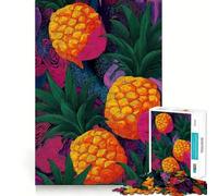 Rompecabezas de 1000 Piezas para Adultos con diseño de piña Tropical y Hojas Juguete Decorativo para Construir y concentrarse Juego de Paz Regalo de cumpleaños (38x52cm)