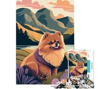 Rompecabezas de 1000 Piezas para Adultos con diseño de Pompones de Naturaleza Pomerania Juguetes educativos Regalos de cumpleaños para Mujeres (tamaño 75x50cm)