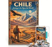 Rompecabezas de 1000 Piezas para Adultos con diseño de póster de Viaje a Chile, Juego Familiar, decoración del hogar, Ideal para Decorar el Escritorio 50x75cm