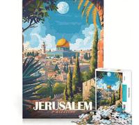 Rompecabezas de 1000 Piezas para Adultos con diseño de póster de Viaje a Jerusalén, Juego Educativo, Mejora la Memoria, cumpleaños y Navidad 50x75cm