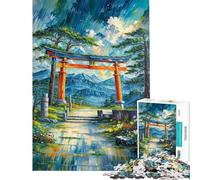 Rompecabezas de 1000 Piezas para Adultos con diseño de Puerta Torii Japonesa Juego de ingenio análisis y lógica cumpleaños y Navidad (tamaño 38x26cm)