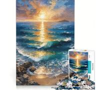 Rompecabezas de 1000 Piezas para Adultos con diseño de Puesta de Sol en el océano Juguete Educativo Ideal para Relajarse y un excelente Regalo para los Amantes de los Videojuegos 38x26cm