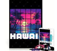Rompecabezas de 1000 Piezas para Adultos con diseño de Puesta de Sol Hawaiana,Bordes definidos,decoración,Actividad Cerebral,diversión,Tiempo Libre,Regalo de cumpleaños para la Mente (38x26cm)