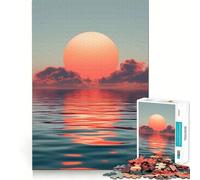 Rompecabezas de 1000 Piezas para Adultos con diseño de Puesta de Sol Tropical en el océano Decoración práctica y Divertida Juguete para ejercitar la Mente Regalo Ideal para Pasar un rato Agradable