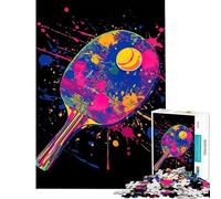 Rompecabezas de 1000 Piezas para Adultos con diseño de Raqueta y Pelota de Tenis de Mesa Ayuda a ejercitar el Cerebro y a aliviar el estrés Juego Educativo para Mayores de 14 años Tamaño 38x52cm