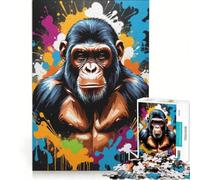 Rompecabezas de 1000 Piezas para Adultos con diseño de Simios, Juego Imposible, Ideal para Relajarse y ejercitar la Mente, Decorar el Escritorio 38x52cm