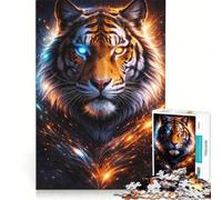 Rompecabezas de 1000 Piezas para Adultos con diseño de Tigre con IA irreal Juegos Familiares desafiante para completar Que fomenta el Amor Entre Parejas 38x52cm