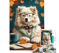 Rompecabezas de 1000 Piezas para Adultos con diseño de un Adorable Samoyedo un Reto Educativo para estudiar y Decorar la Pared Juguete antiestrés para Mayores de 14 años (38x52cm)