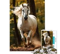 Rompecabezas de 1000 Piezas para Adultos con diseño de un Elegante Caballo Blanco Juego Imposible para un desafío Educativo Regalos de Juguete Ideas para el Aprendizaje (Tamaño 38x52cm)