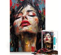 Rompecabezas de 1000 Piezas para Adultos con diseño de una Bella Mujer Dibujada con precisión Juego de ingenio Regalo Ideal para Pasar un rato Agradable Divertido (50x75cm)