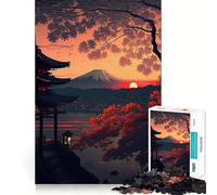 Rompecabezas de 1000 Piezas para Adultos con diseño de una Hermosa Puesta de Sol en Japón,Arte de Bordes precisos,Juego Mental,Regalo Ideal para Pasar un rato Agradable y Disfrutar de la Navidad