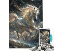 Rompecabezas de 1000 Piezas para Adultos con diseño de Unicornio Un Reto para completar Decoración del hogar Juego práctico para Mayores de 14 años (38x26cm)