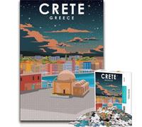 Rompecabezas de 1000 Piezas para Adultos con diseño de Viaje a Creta, Grecia Difícil de completar, Pero Divertido y Divertido Regalo de cumpleaños, Arte Mural 50x75cm