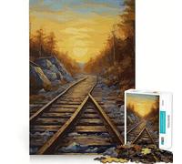 Rompecabezas de 1000 Piezas para Adultos con diseño de vías de Tren Antiguas Juguete Que desafía la Mente Diversión Garantizada Corte (38x52cm)