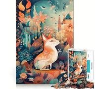 Rompecabezas de 1000 Piezas para Adultos con diseño de Zorro Adorable y caprichoso Juguete Que desafía la Mente Corte preciso y alineación Actividad Nocturna Divertida para Toda la Familia