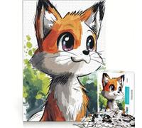 Rompecabezas de 1000 Piezas para Adultos con diseño de Zorro Curioso, Ideal para Relajarse, con Corte de precisión Decorar el Escritorio 38x52cm