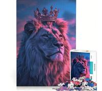 Rompecabezas de 1000 Piezas para Adultos con diseño del Rey León al Atardecer Juego Imposible antiestrés cumpleaños y Navidad 38x26cm