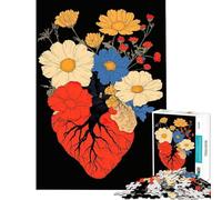 Rompecabezas de 1000 Piezas para Adultos con diseño Floral corazón y anatomía Juegos relajantes Juguetes educativos Regalos de cumpleaños para Mujeres (tamaño 50x75cm)