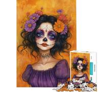 Rompecabezas de 1000 Piezas para Adultos con diseño Floral de Calavera de azúcar Rompecabezas de Belleza para Adolescentes Corte de precisión Entrena tu Cerebro y Tus Manos educativos de Aprendizaje
