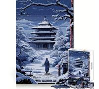 Rompecabezas de 1000 Piezas para Adultos con diseño Pixel Art de monasterio japonés Creativo,Divertido,para Momentos de Ocio,Ajuste Perfecto,Regalo Creativo (38x26cm)