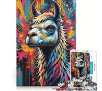 Rompecabezas de 1000 Piezas para Adultos con Divertidos Animales Llama, Juegos entretenidos, desafiante para completar, Que Mejora el Amor Entre Parejas 38x26cm