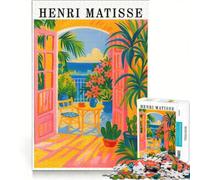 Rompecabezas de 1000 Piezas para Adultos con el Cuadro Ventana Abierta de Henri Matisse Juego Familiar decoración del hogar Ideal para Decorar el Escritorio 50x75cm