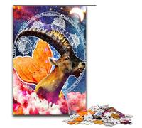Rompecabezas de 1000 Piezas para Adultos con el diseño del Zodiaco Capricornio Ideal para Decorar la Pared o como Actividad Familiar Incluye póster y Hoja de Preguntas y respuestas Medidas 75x50cm