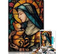 Rompecabezas de 1000 Piezas para Adultos con el Retrato de María Madre Ejercita el Cerebro Juguetes adictivos para Cultivar la Paciencia Una Obra de Arte 75x50cm
