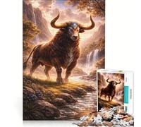 Rompecabezas de 1000 Piezas para Adultos con el Signo Zodiacal Tauro representación Estelar Juego de ingenio Interesante para Reducir el estrés y Mejorar el Amor en Pareja 38x52cm