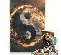 Rompecabezas de 1000 Piezas para Adultos con el símbolo de la Paz Yin Yang Juguete Educativo Ideal para la interacción Entre Padres e Hijos cumpleaños y Navidad 38x52cm