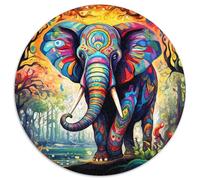 Rompecabezas de 1000 Piezas para Adultos con Elefante psicodélico. Desafiantes Rompecabezas Que desarrollan la coordinación Ojo-Mano cumpleaños (67,5 x 67,5 cm).