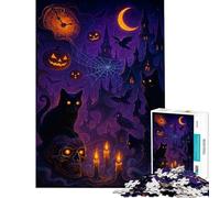 Rompecabezas de 1000 Piezas para Adultos con Escena tenebrosa de la Noche de Halloween Diversión en casa Juguetes de Bricolaje difíciles y Resistentes Aptos para Mayores de 14 años (50x75cm)