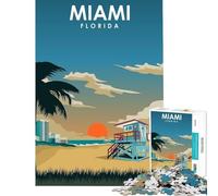 Rompecabezas de 1000 Piezas para Adultos con Estampado de Miami Florida Juego Educativo Juguetes didácticos Excelentes Regalos y Juguetes Ideal para Parejas tamaño 38x52cm