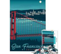 Rompecabezas de 1000 Piezas para Adultos con Estampado de San Francisco Juegos educativos Juguetes educativos Gran Regalo Ideal para Pasar el Tiempo en casa Durante Las Vacaciones (tamaño 50x75cm)