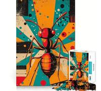 Rompecabezas de 1000 Piezas para Adultos con Estampado geométrico de Hormigas,Ideal para Decorar,estimular la Mente,Jugar a la Paz o como Actividad de cumpleaños 50x75cm