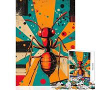 Rompecabezas de 1000 Piezas para Adultos con Estampado geométrico de Hormigas Juego Familiar Regalo de cumpleaños Juguetes para armar cumpleaños y Navidad (50x75cm)