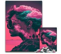 Rompecabezas de 1000 Piezas para Adultos, con estética Vaporwave. Ideal para Actividades en casa, Regalos de cumpleaños y Viajes. 50x75cm (19,68x29,52 Pulgadas).