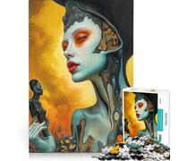 Rompecabezas de 1000 Piezas para Adultos con Figura Femenina Surrealista El oráculo del Fuego y la Carne Juegos Familiares para Entrenar la Mente y Las Manos Toda la Familia