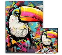 Rompecabezas de 1000 Piezas para Adultos, con Grafiti de tucán, de cartón, Ideal para Adolescentes y jóvenes, Regalo de cumpleaños y Vacaciones, 26x38cm/10,23x14,96 Pulgadas.