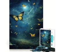 Rompecabezas de 1000 Piezas para Adultos con Hermosa Mariposa,Bordes Suaves,Juguete de construcción y concentración,Juego Relajante,Escena navideña (38x52cm)